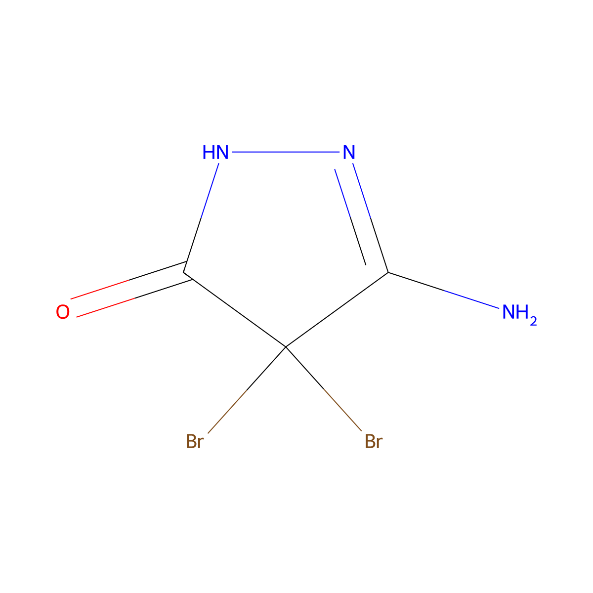 5-Amino-4,4-dibromo-2,4-dihydro-3H-pyrazol-3-one molecular structure, CAS 171294-89-6