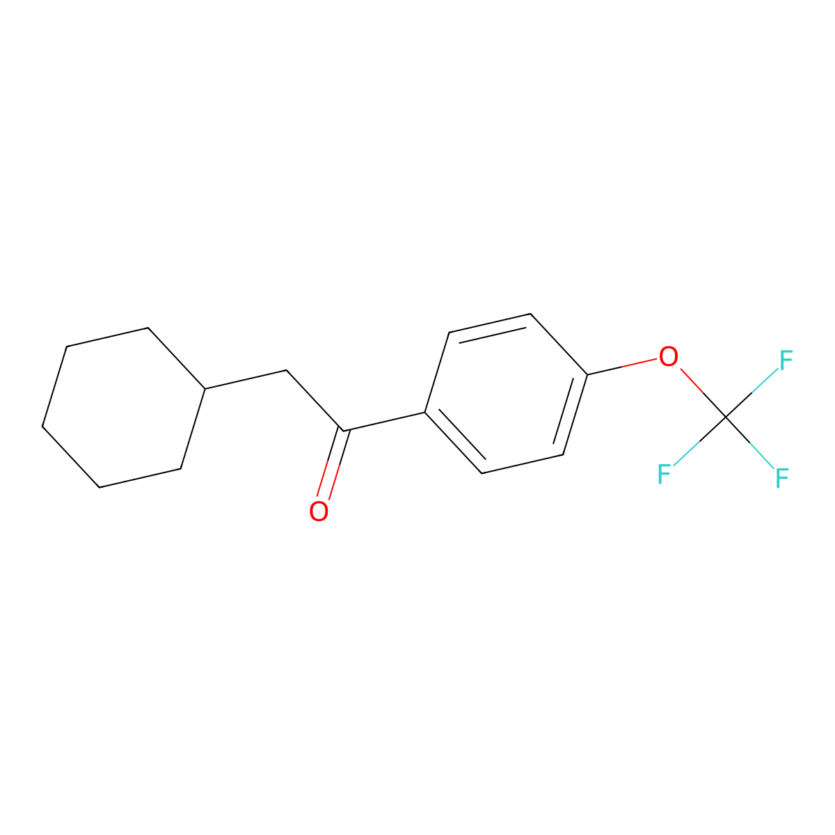 2-Cyclohexyl-1-[4-(trifluoromethoxy)phenyl]ethanone molecular structure, CAS 1712974-03-2