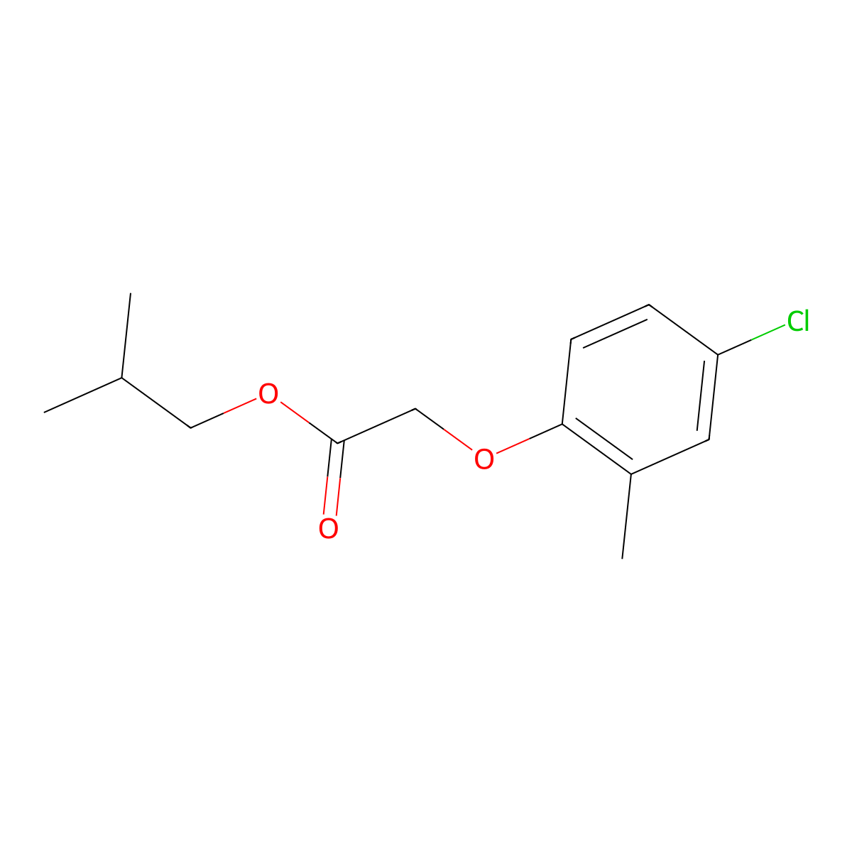 MCPA-isobutyl molecular structure, CAS 1713-11-7