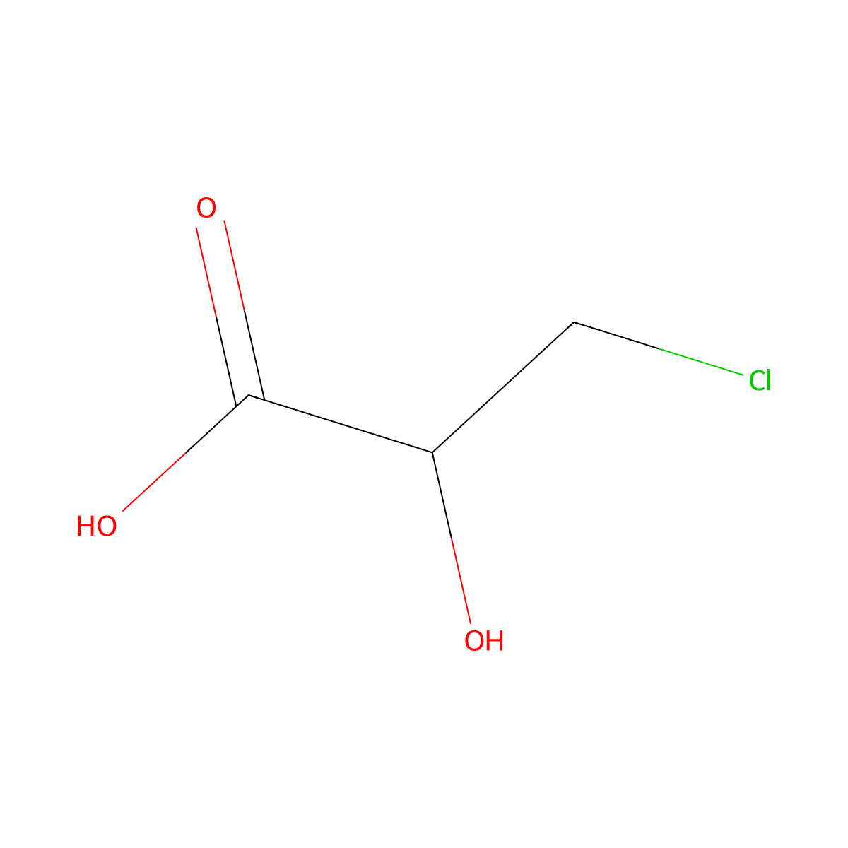 Chlorolactic acid molecular structure, CAS 1713-85-5