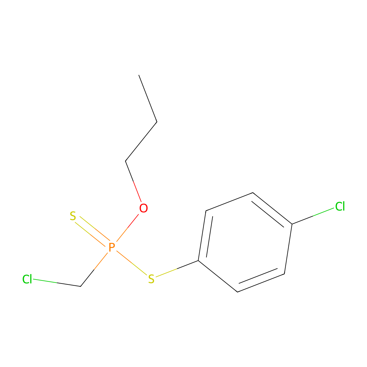 S-(4-Chlorophenyl) O-propyl (chloromethyl)phosphonodithioate molecular structure, CAS 1713-98-0