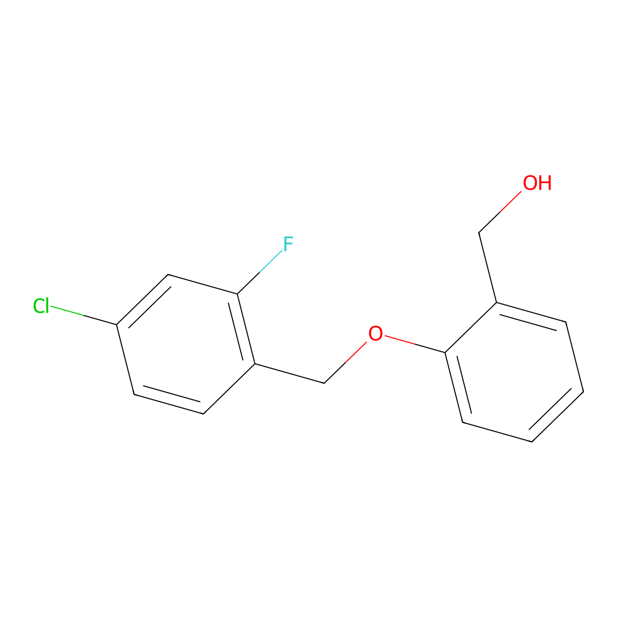(2-((4-Chloro-2-fluorobenzyl)oxy)phenyl)methanol molecular structure, CAS 1713047-57-4