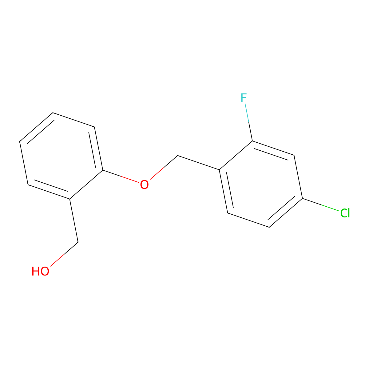(2-((4-Chloro-2-fluorobenzyl)oxy)phenyl)methanol molecular structure, CAS 1713047-57-4