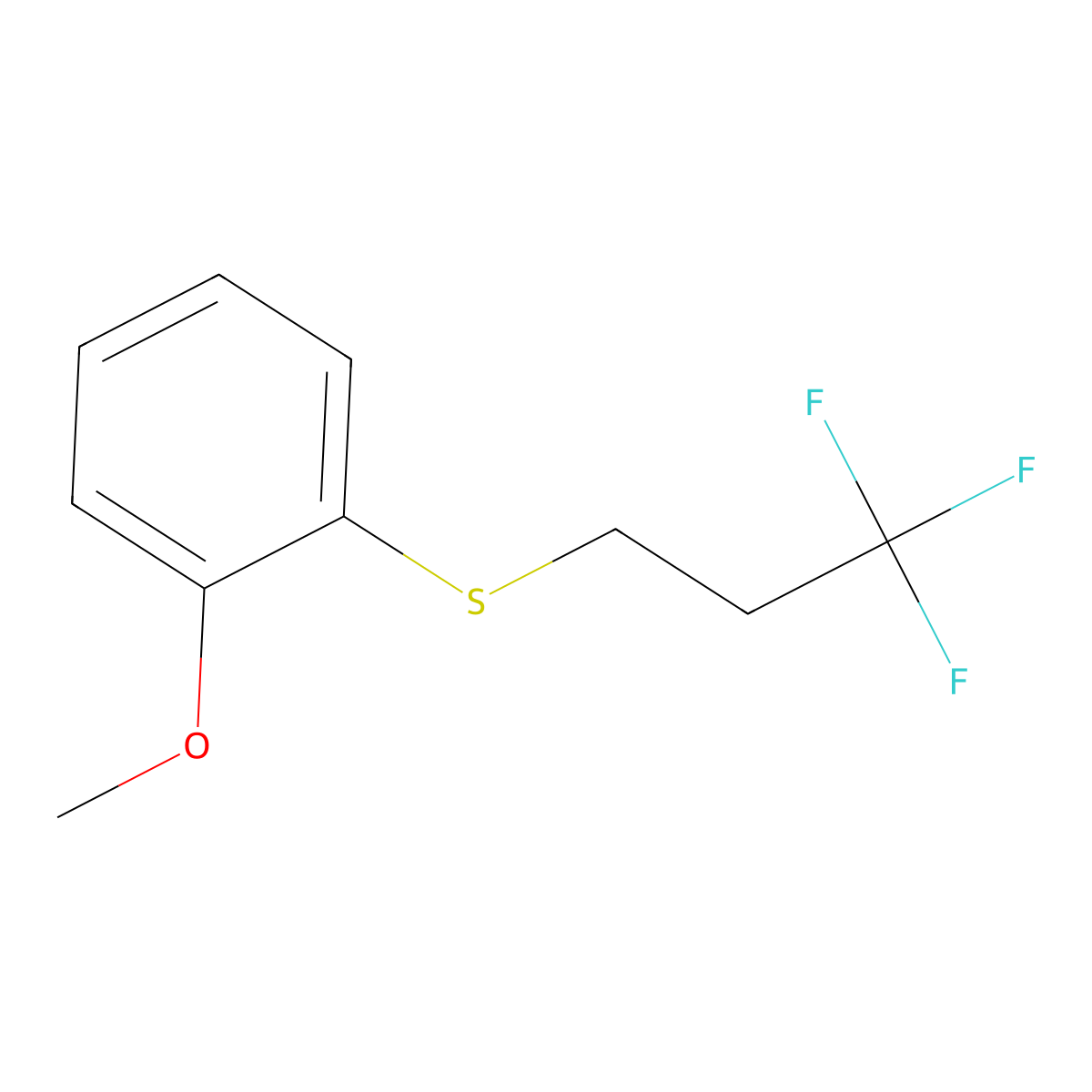 3,3,3-Trifluoropropyl 2-methoxyphenyl sulfide molecular structure, CAS 1713160-57-6