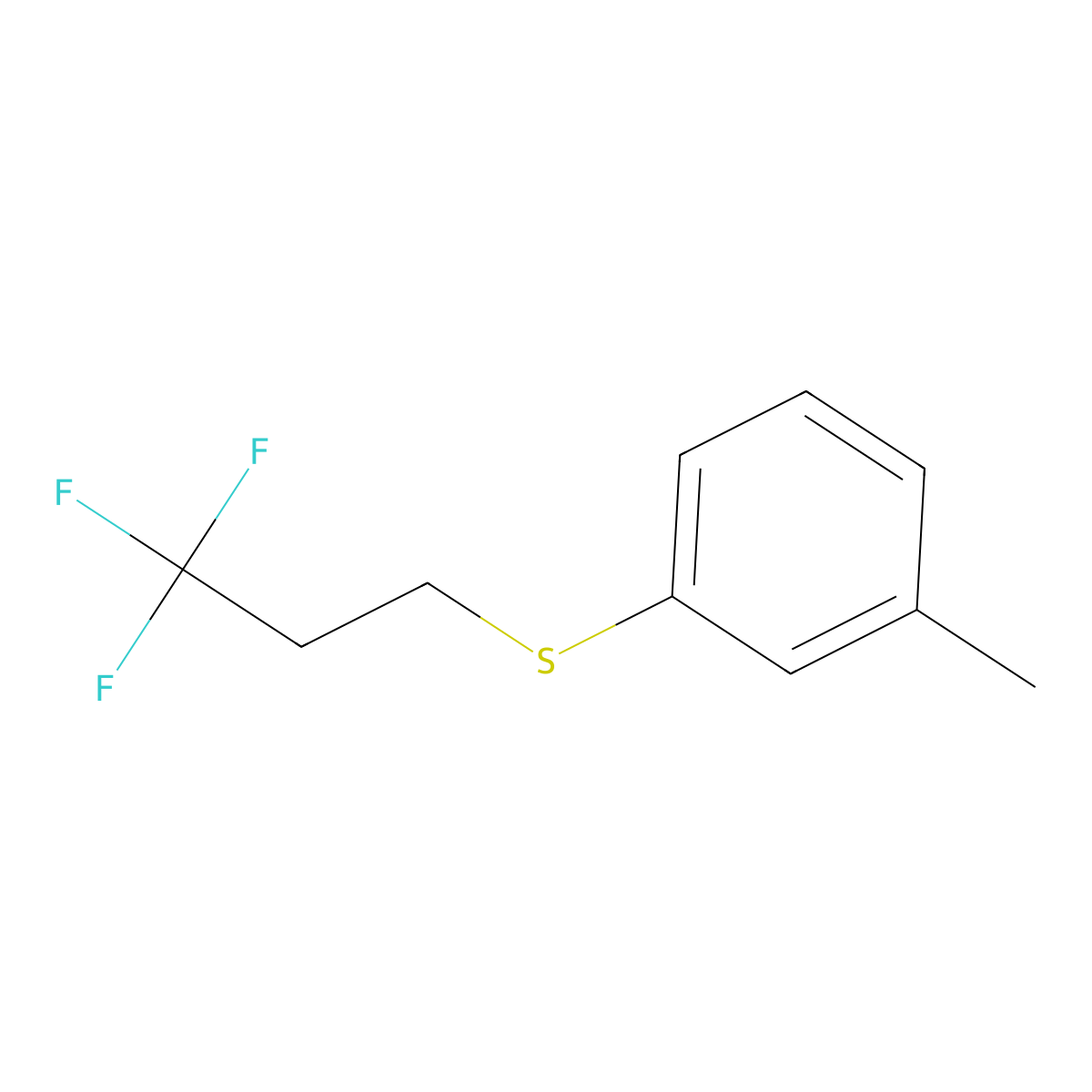 3,3,3-Trifluoropropyl m-tolyl sulfide molecular structure, CAS 1713160-59-8