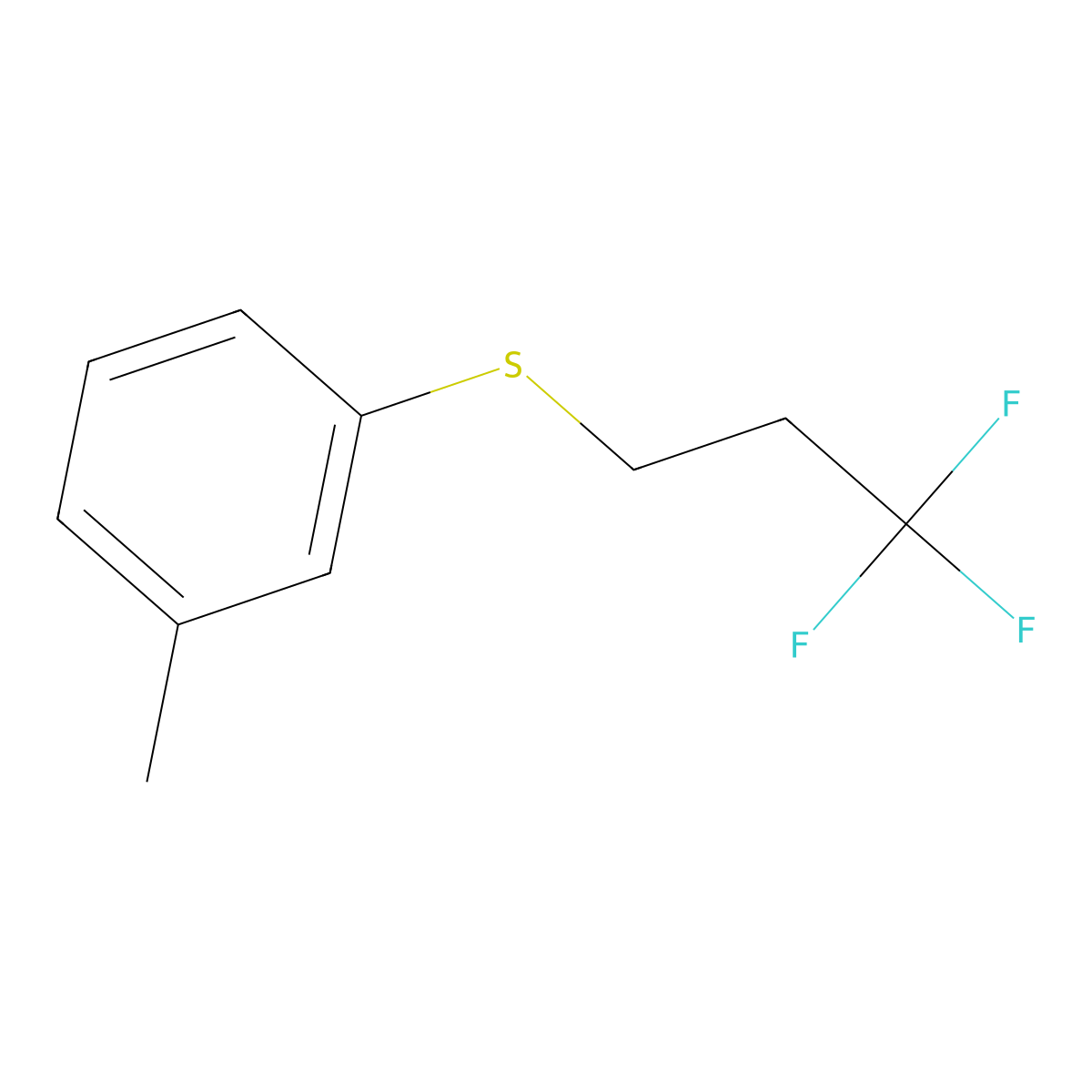 3,3,3-Trifluoropropyl m-tolyl sulfide molecular structure, CAS 1713160-59-8