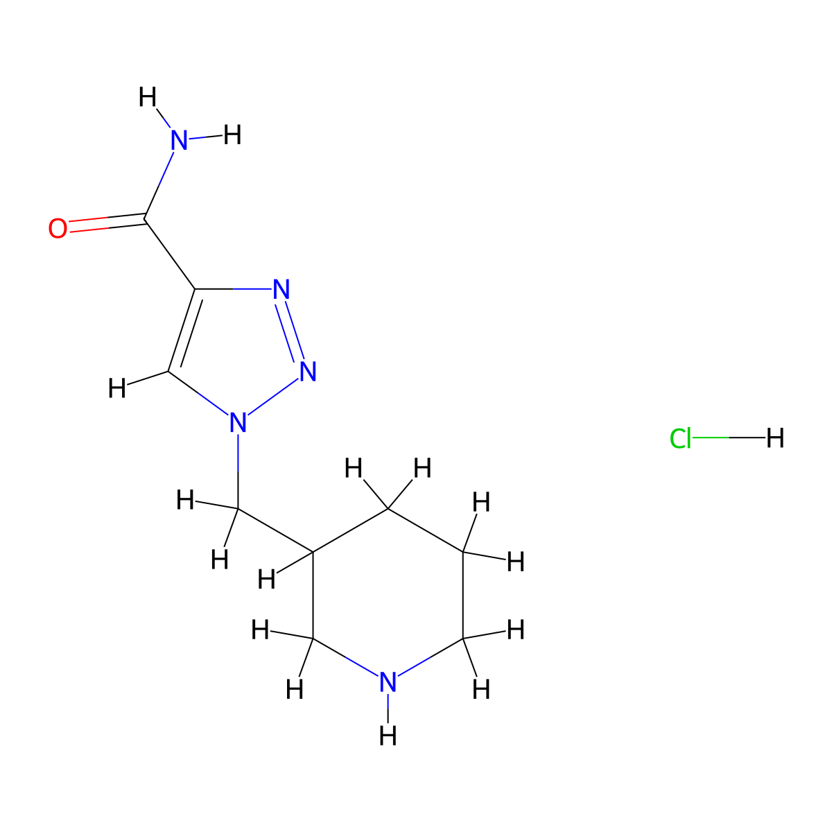 1-(Piperidin-3-ylmethyl)-1H-1,2,3-triazole-4-carboxamide hydrochloride molecular structure, CAS 1713160-63-4
