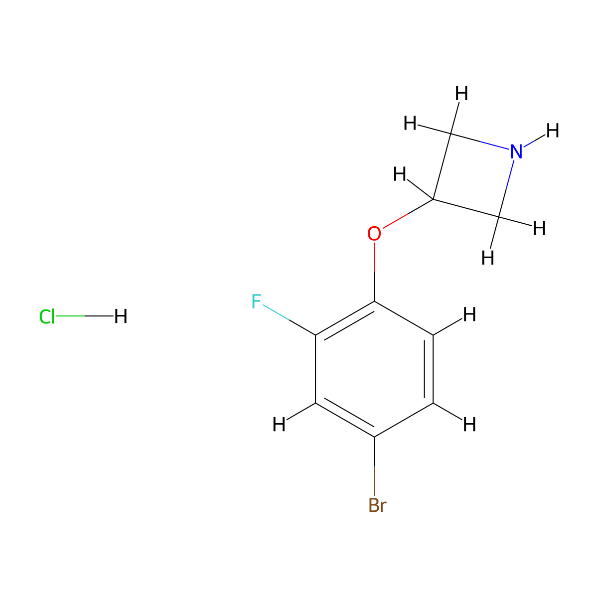 3-(4-Bromo-2-fluorophenoxy)azetidine hydrochloride molecular structure, CAS 1713160-68-9