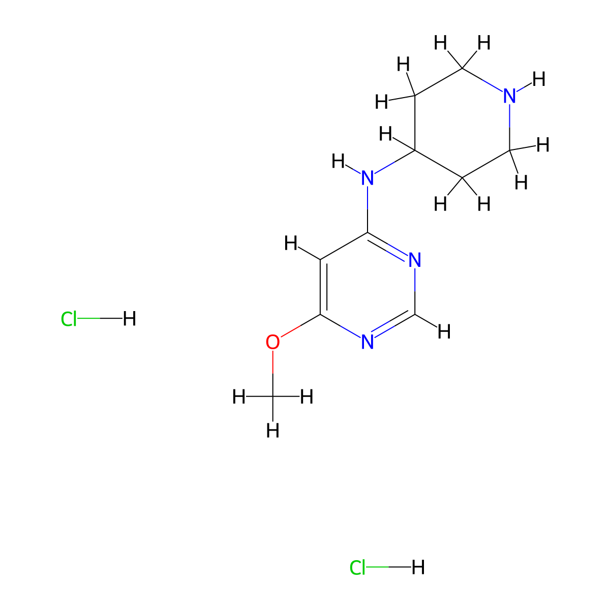 6-Methoxy-N-(piperidin-4-yl)pyrimidin-4-amine dihydrochloride molecular structure, CAS 1713160-69-0