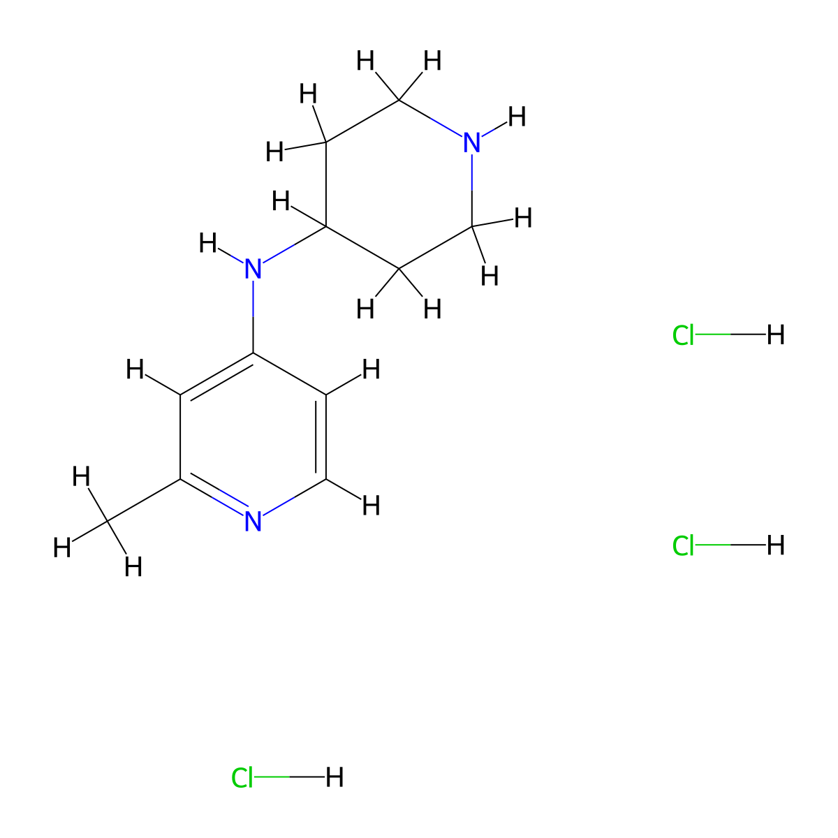 2-Methyl-N-(piperidin-4-yl)pyridin-4-amine trihydrochloride molecular structure, CAS 1713160-76-9