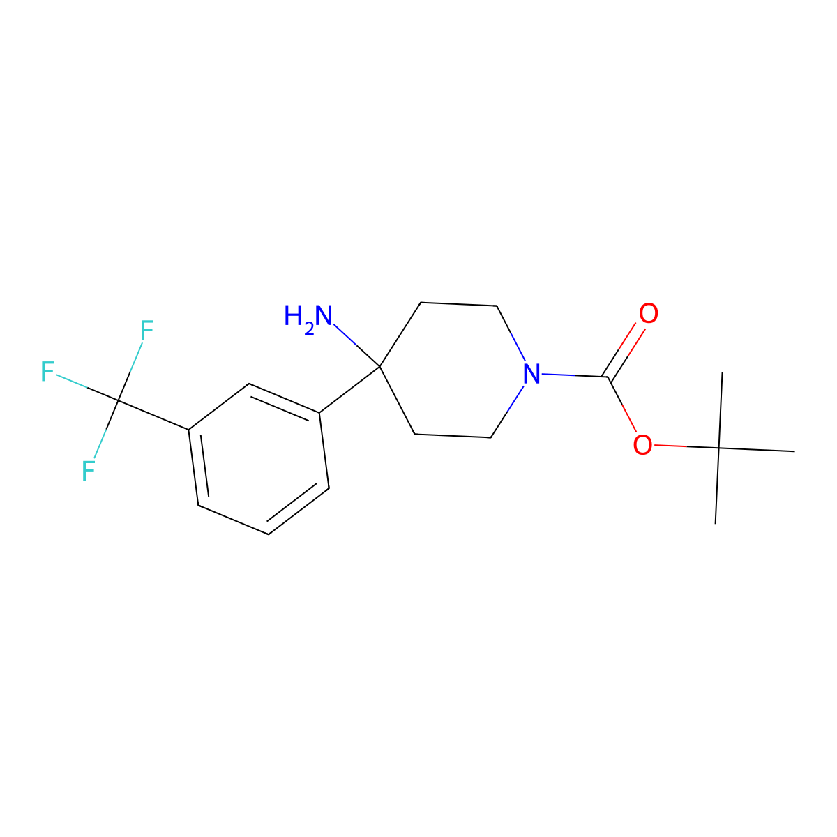 tert-Butyl 4-amino-4-[3-(trifluoromethyl)phenyl]piperidine-1-carboxylate molecular structure, CAS 1713160-77-0