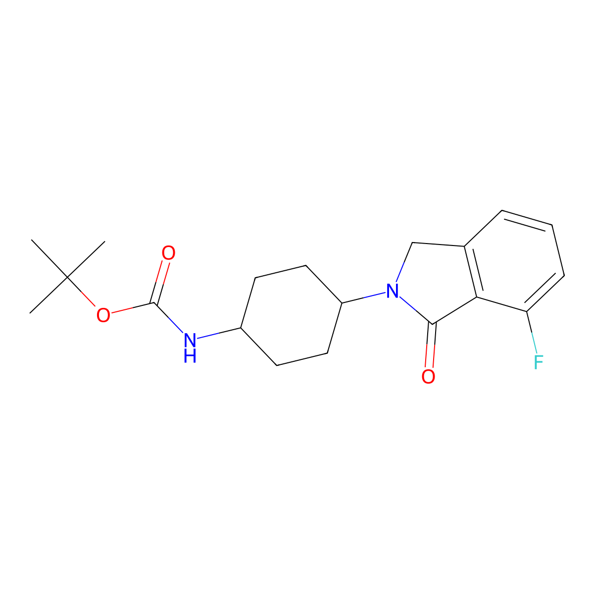 tert-Butyl (1R*,4R*)-4-(7-fluoro-1-oxoisoindolin-2-yl)cyclohexylcarbamate molecular structure, CAS 1713160-81-6