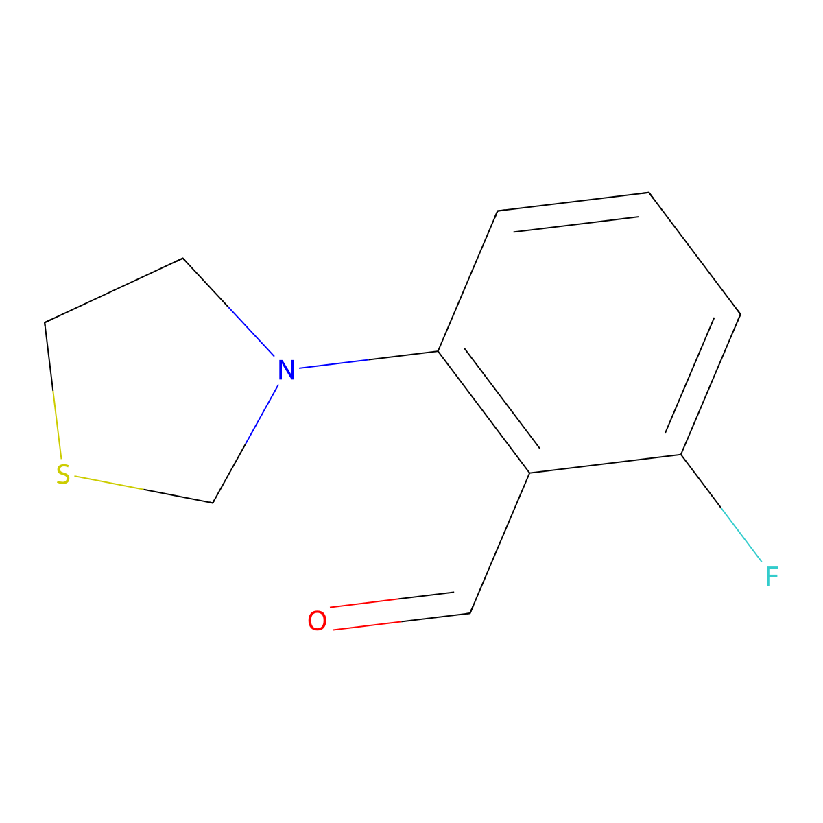 2-Fluoro-6-(thiazolidin-3-yl)benzaldehyde molecular structure, CAS 1713160-85-0