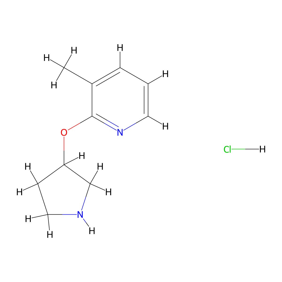 3-Methyl-2-(pyrrolidin-3-yloxy)pyridinehydrochloride molecular structure, CAS 1713160-88-3