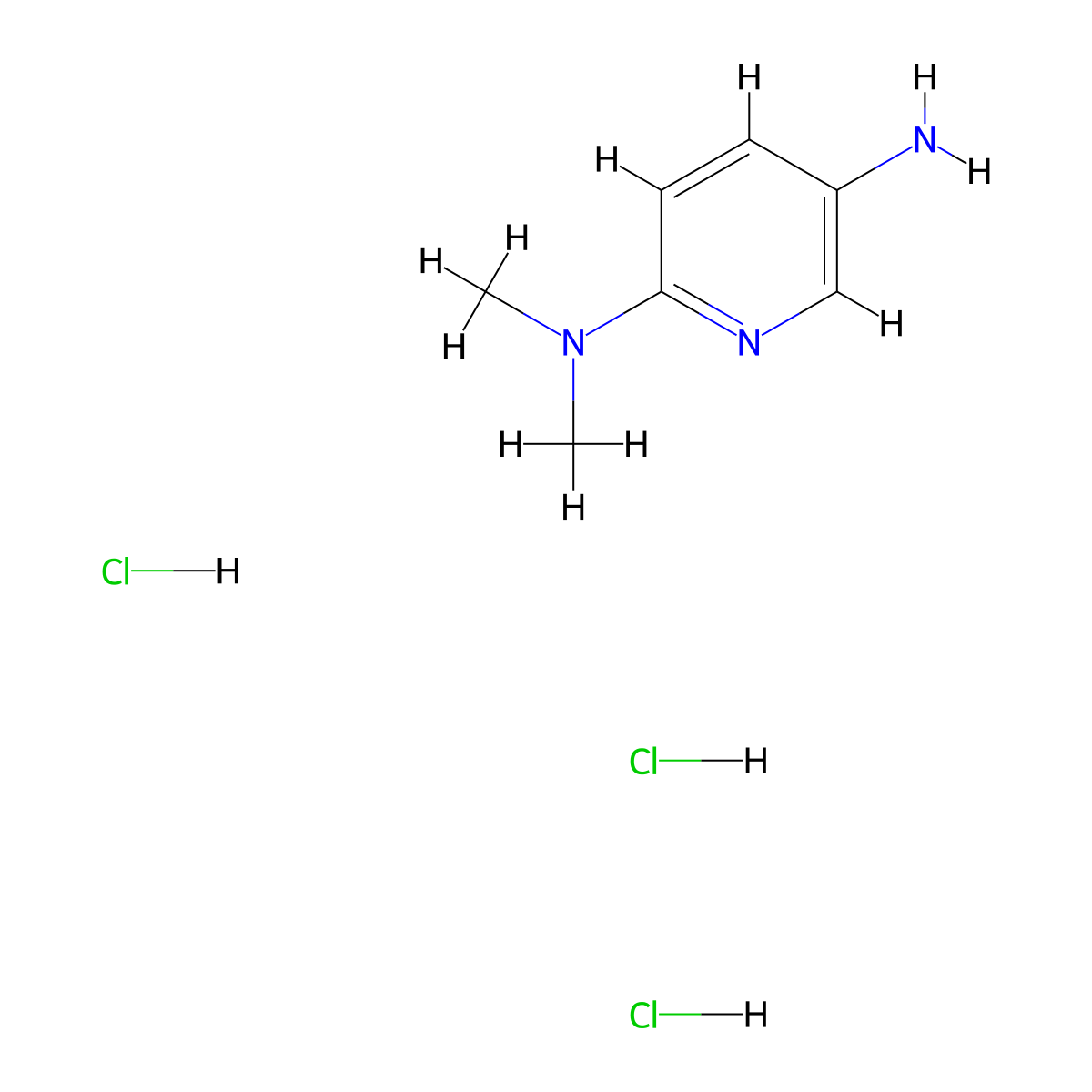 N2,N2-Dimethylpyridine-2,5-diamine trihydrochloride molecular structure, CAS 1713160-90-7