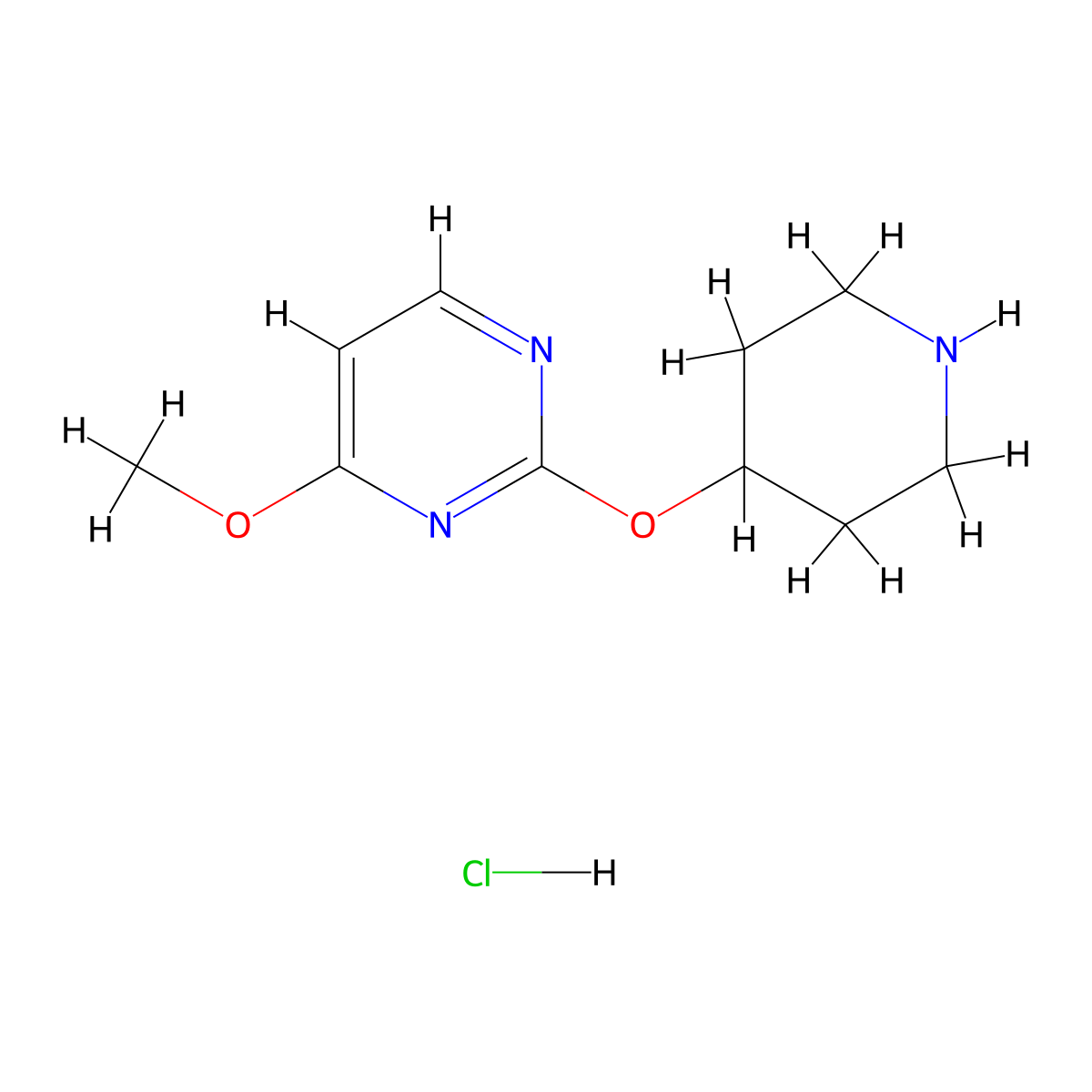4-Methoxy-2-(piperidin-4-yloxy)pyrimidine hydrochloride molecular structure, CAS 1713162-80-1