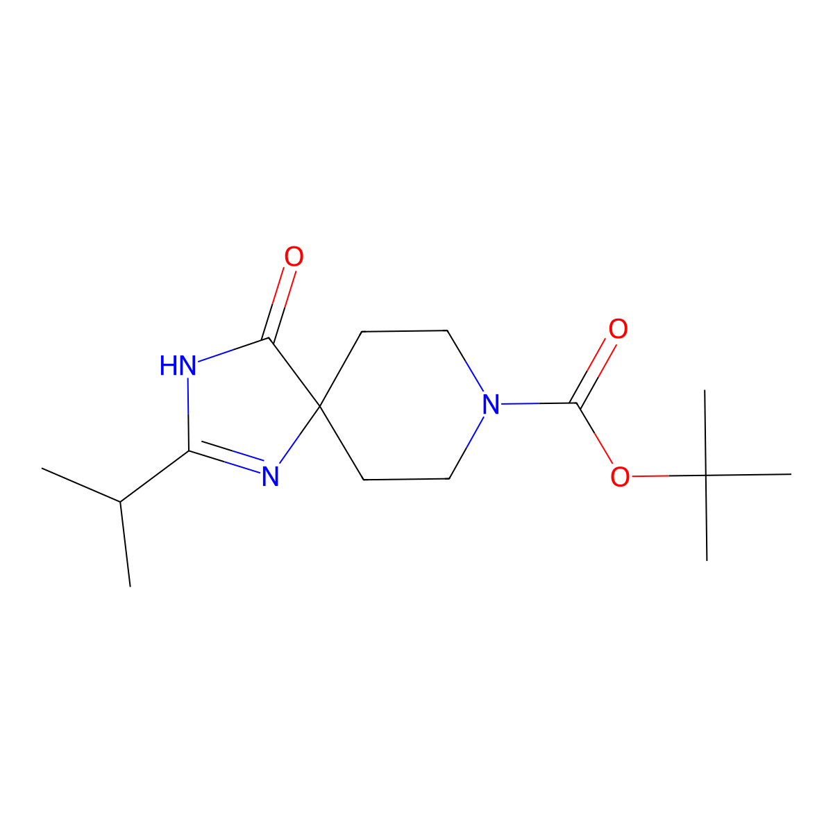 tert-Butyl 2-isopropyl-4-oxo-1,3,8-triazaspiro[4.5]dec-1-ene-8-carboxylate molecular structure, CAS 1713162-87-8
