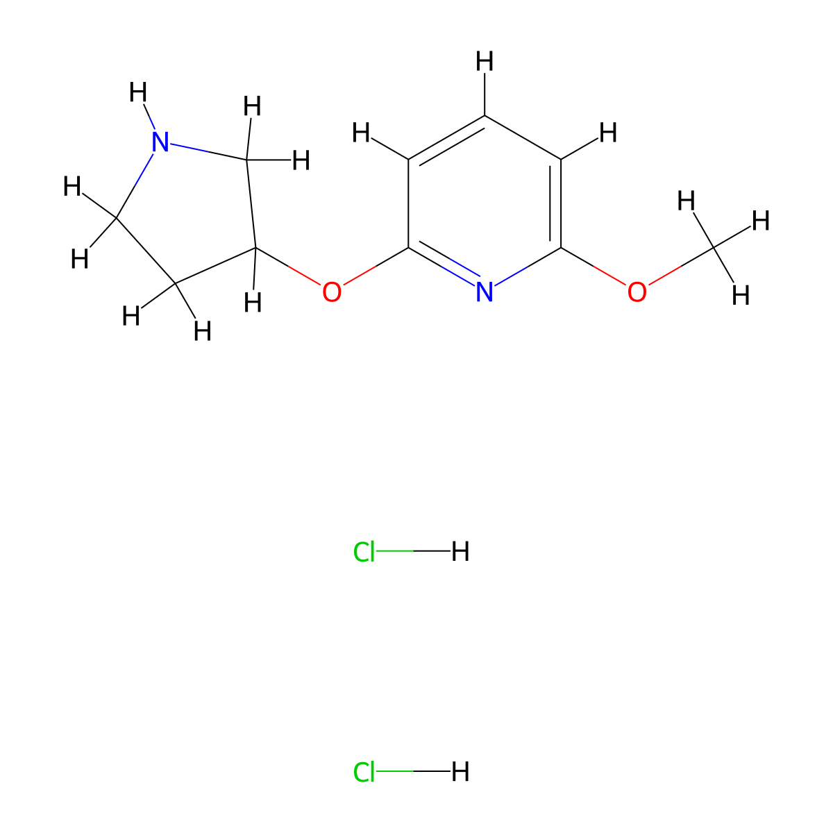 2-Methoxy-6-(pyrrolidin-3-yloxy)pyridine dihydrochloride molecular structure, CAS 1713162-92-5