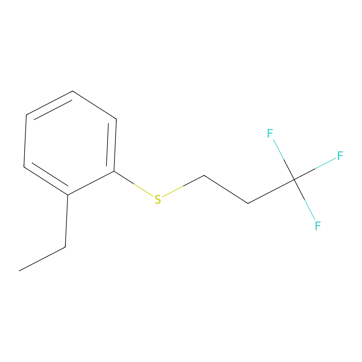 3,3,3-Trifluoropropyl 2-ethylphenyl sulfide molecular structure, CAS 1713163-06-4