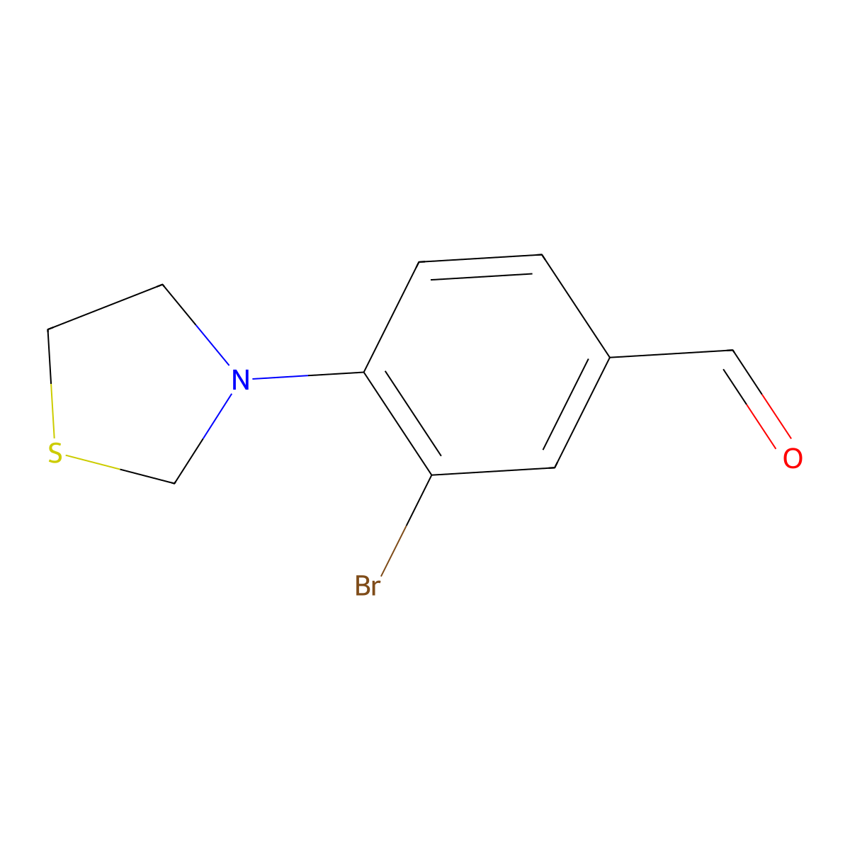 3-Bromo-4-(thiazolidin-3-yl)benzaldehyde molecular structure, CAS 1713163-11-1