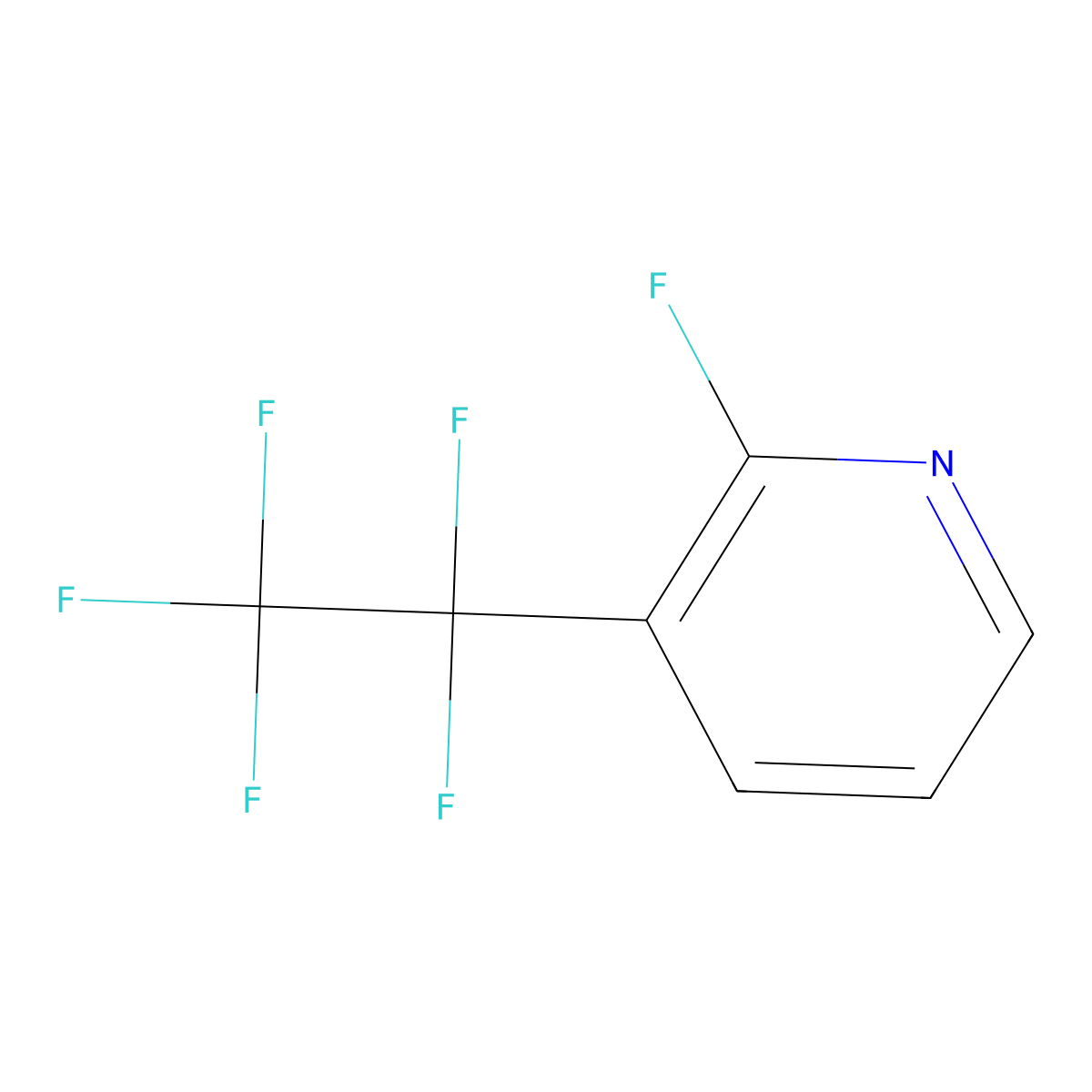 2-Fluoro-3-(1,1,2,2,2-pentafluoroethyl)pyridine molecular structure, CAS 1713163-12-2