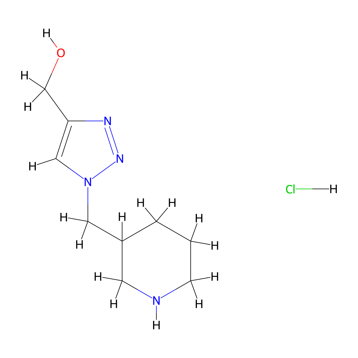 [1-(Piperidin-3-ylmethyl)-1H-1,2,3-triazol-4-yl]methanol hydrochloride molecular structure, CAS 1713163-14-4
