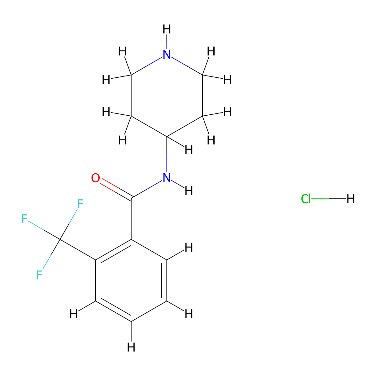 N-(Piperidin-4-yl)-2-(trifluoromethyl)benzamide hydrochloride molecular structure, CAS 1713163-21-3