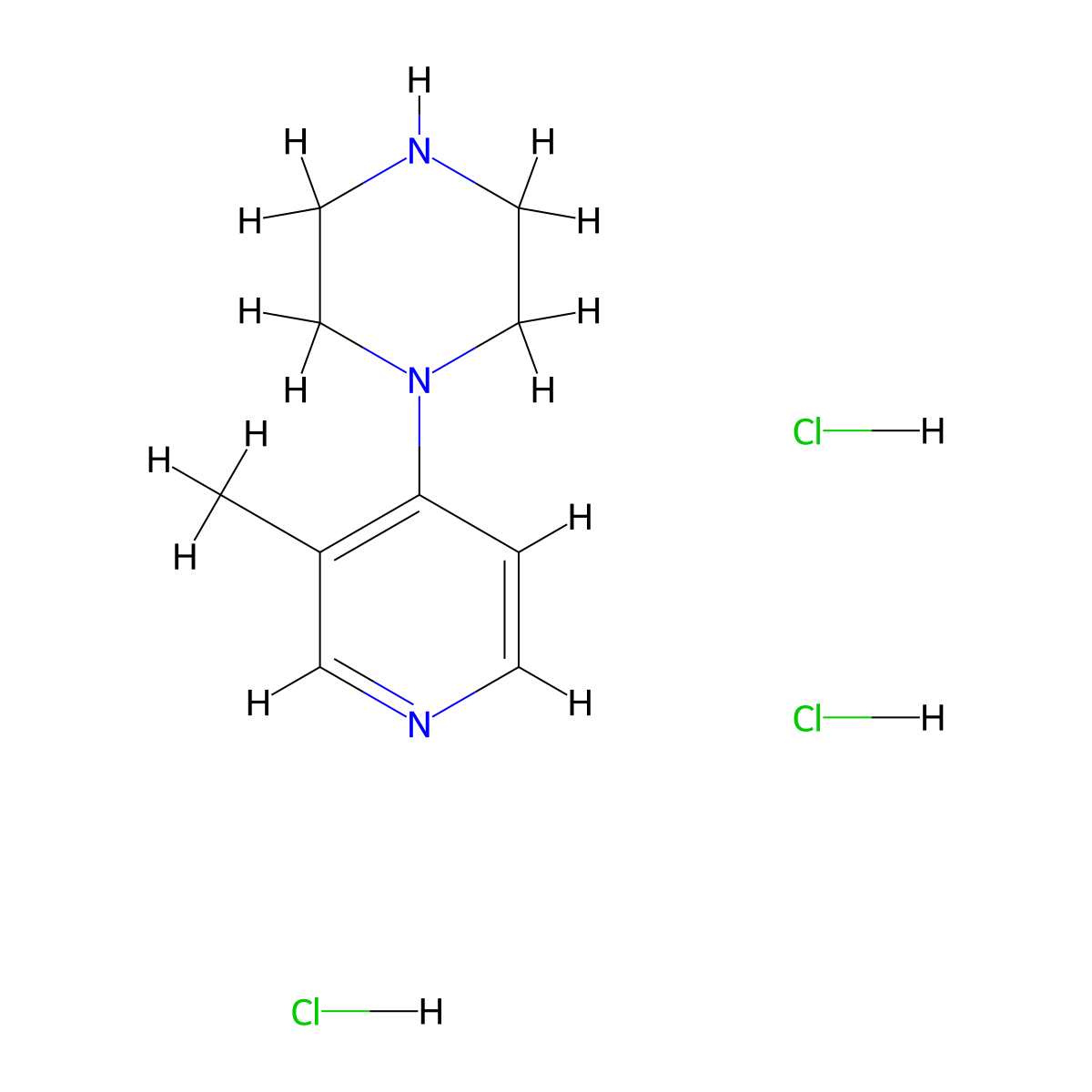 1-(3-Methylpyridin-4-yl)piperazine trihydrochloride molecular structure, CAS 1713163-22-4
