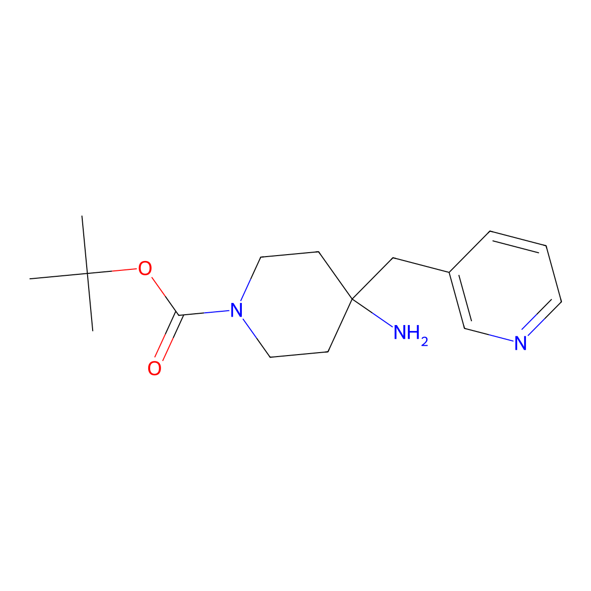 tert-Butyl 4-amino-4-(pyridin-3-ylmethyl)piperidine-1-carboxylate molecular structure, CAS 1713163-24-6