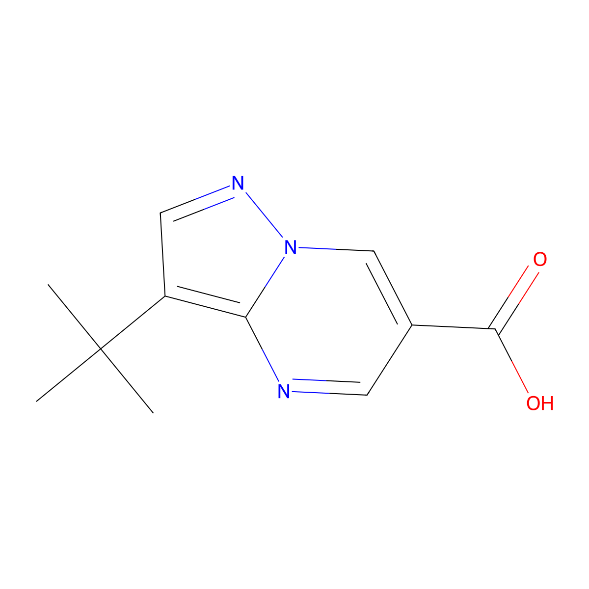 3-tert-Butylpyrazolo[1,5-a]pyrimidine-6-carboxylic acid molecular structure, CAS 1713163-38-2