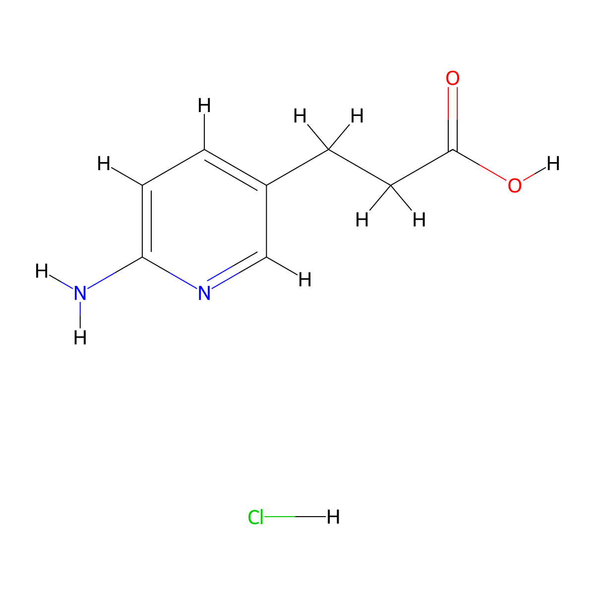 3-(6-Aminopyridin-3-yl)propanoic acid hydrochloride molecular structure, CAS 1713163-49-5