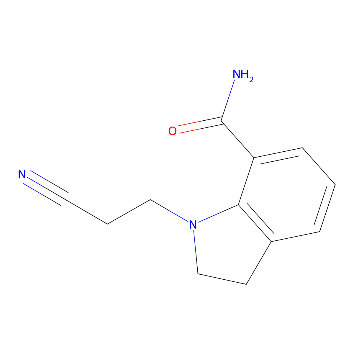 1-(2-Cyanoethyl)-2,3-dihydroindole-7-carboxamide molecular structure, CAS 1713163-50-8