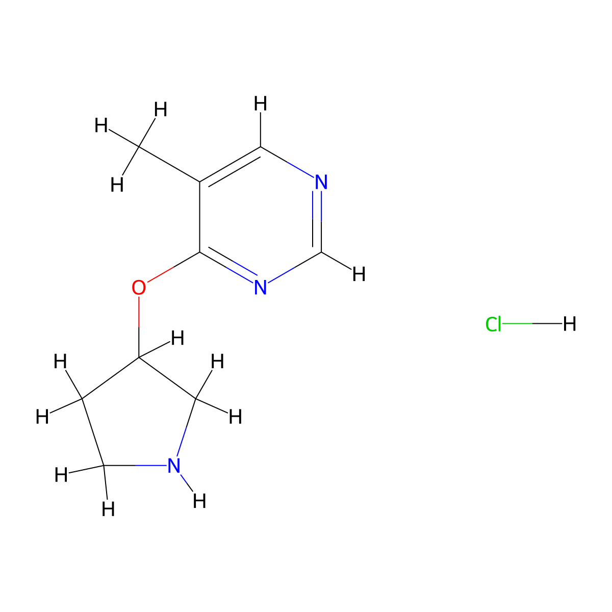 5-Methyl-4-(pyrrolidin-3-yloxy)pyrimidine hydrochloride molecular structure, CAS 1713163-97-3