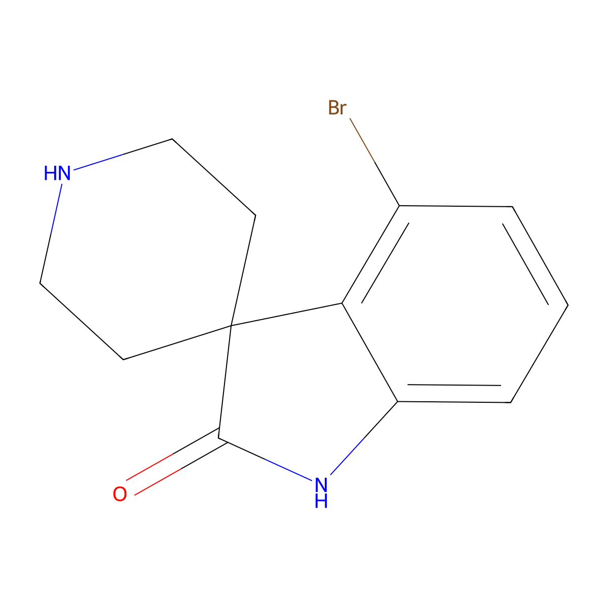 4-Bromo-1,2-dihydrospiro(indole-3,4'-piperidine)-2-one molecular structure, CAS 1713164-01-2