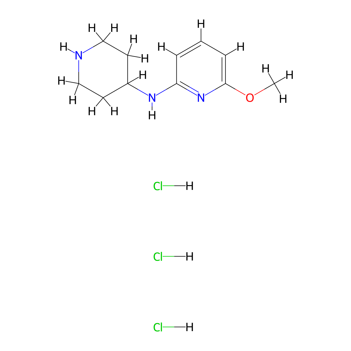 6-Methoxy-N-(piperidin-4-yl)pyridin-2-amine trihydrochloride molecular structure, CAS 1713164-07-8