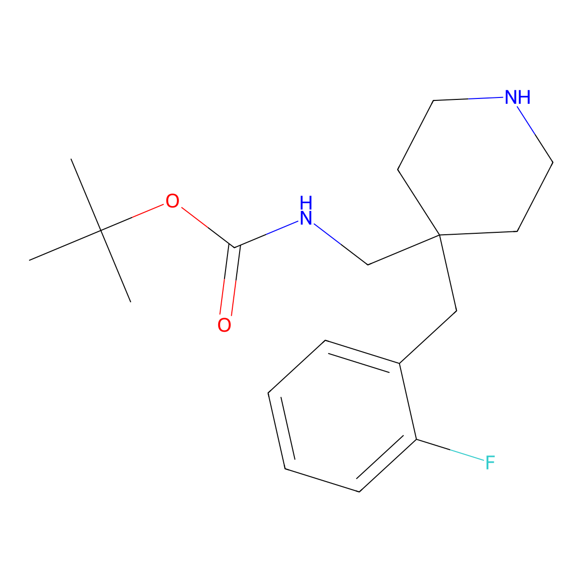 tert-Butyl [4-(2-fluorobenzyl)piperidin-4-yl]methylcarbamate molecular structure, CAS 1713164-12-5