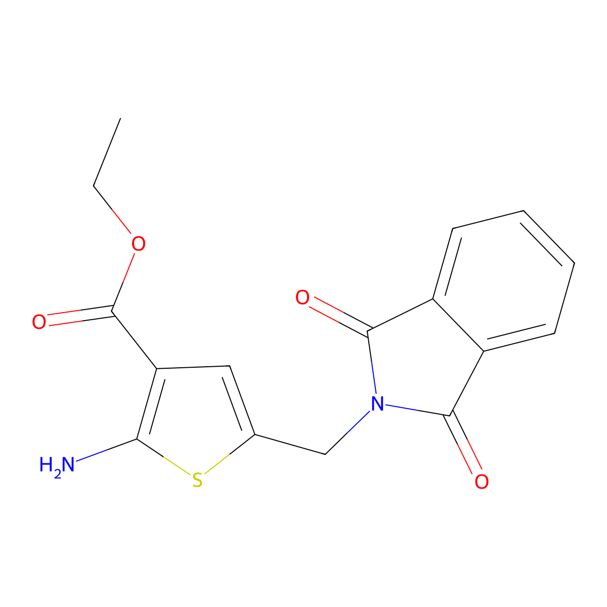 ethyl 2-amino-5-[(1,3-dioxo-2,3-dihydro-1H-isoindol-2-yl)methyl]thiophene-3-carboxylate molecular structure, CAS 1713164-26-1
