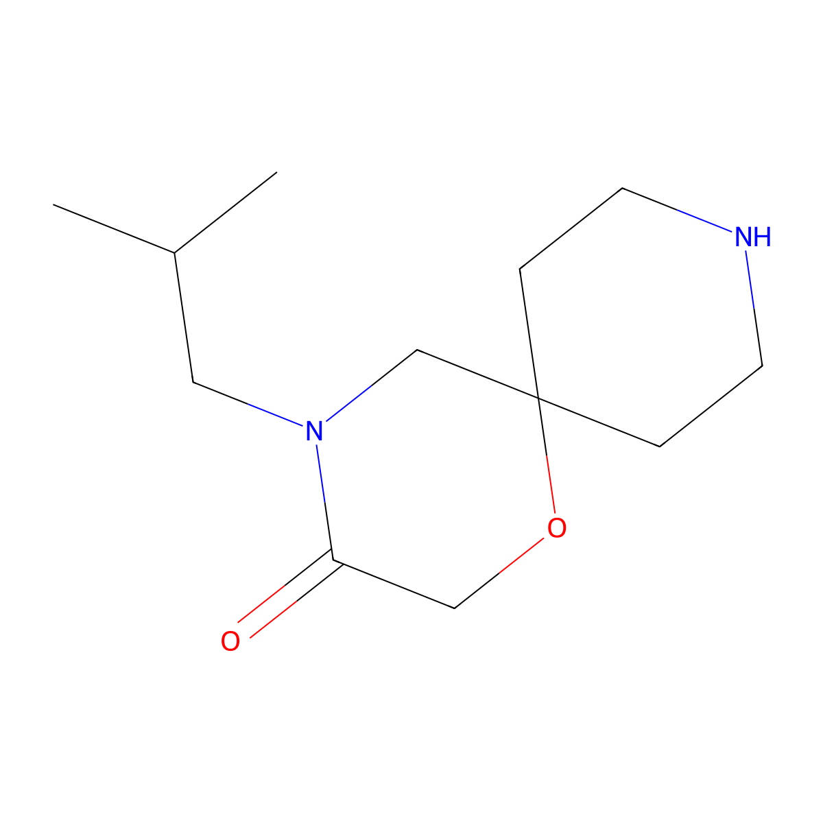 4-Isobutyl-1-oxa-4,9-diazaspiro[5.5]undecan-3-one molecular structure, CAS 1713174-21-0