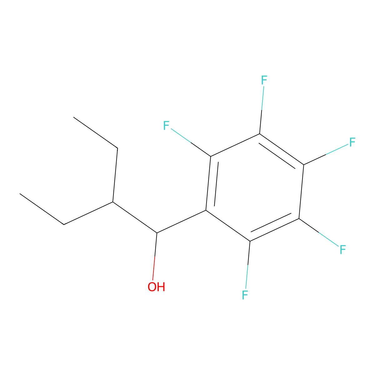 2-Ethyl-1-(perfluorophenyl)butan-1-ol molecular structure, CAS 1713190-63-6