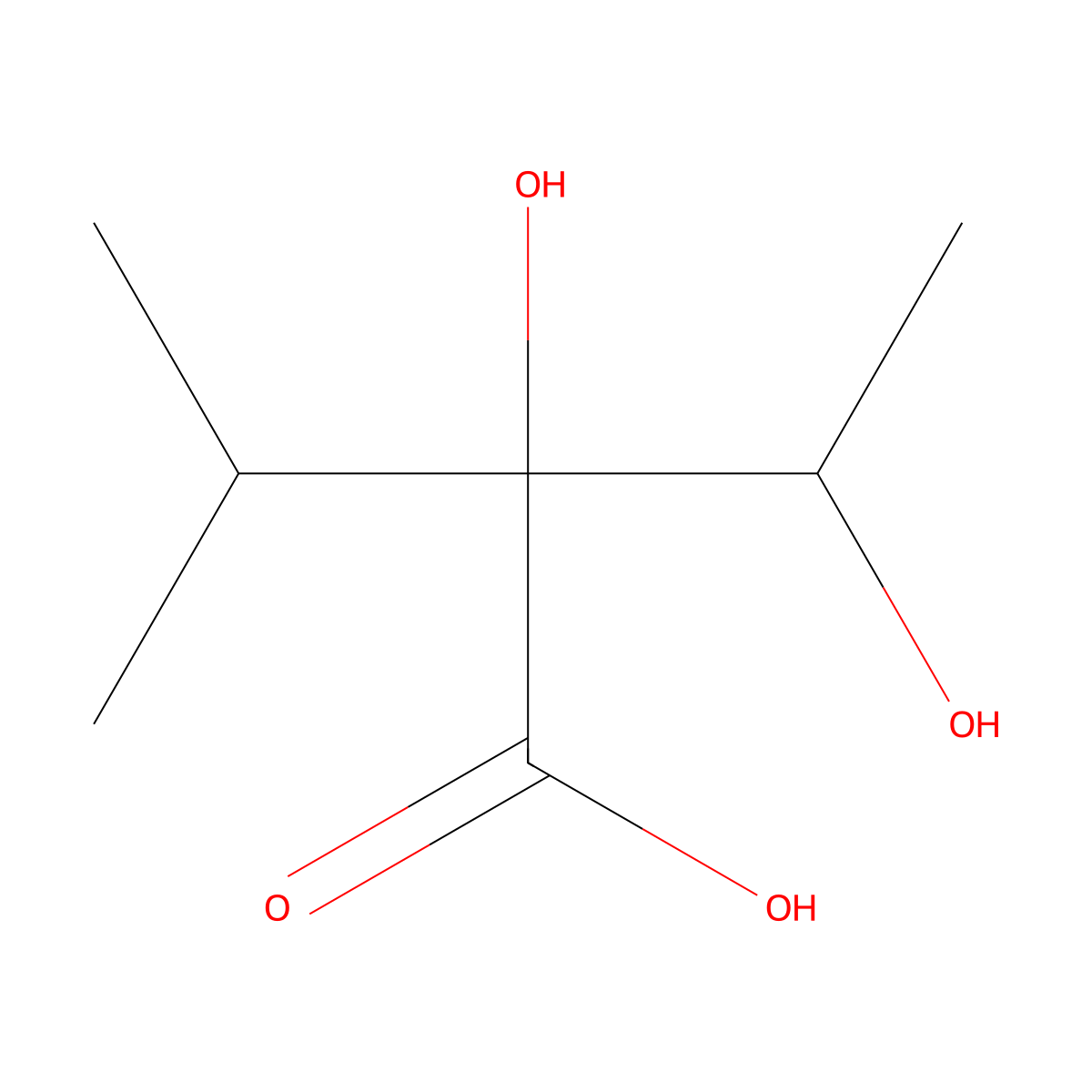 (2S)-2-hydroxy-2-[(1S)-1-hydroxyethyl]-3-methylbutanoic acid molecular structure, CAS 17132-48-8