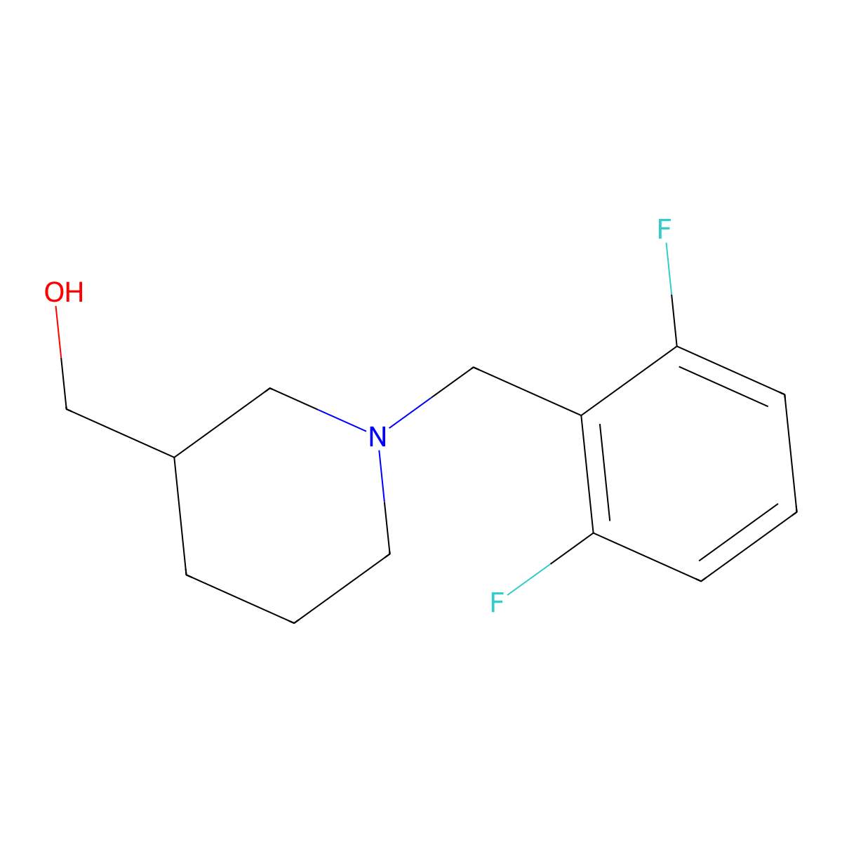 (1-(2,6-Difluorobenzyl)piperidin-3-yl)methanol molecular structure, CAS 1713217-56-1