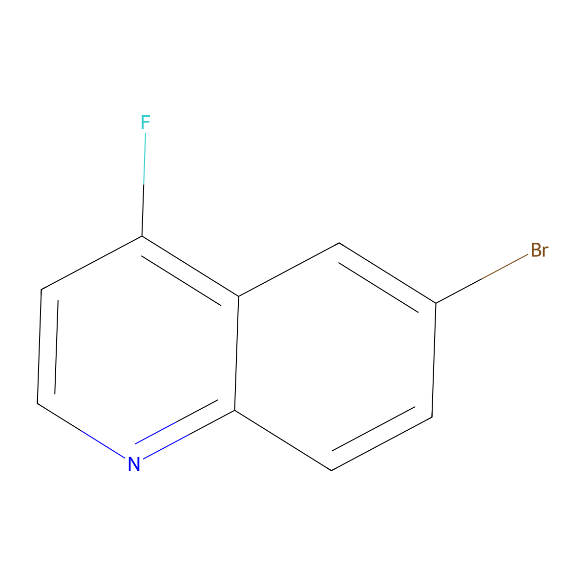 6-Bromo-4-fluoroquinoline molecular structure, CAS 1713240-89-1