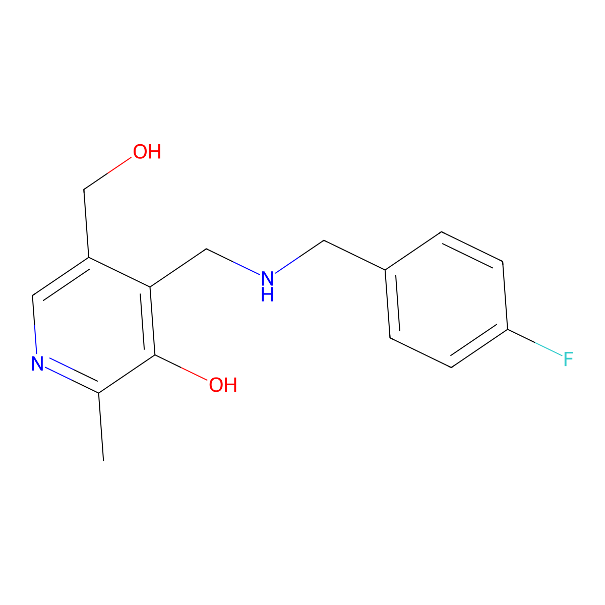 4-({[(4-Fluorophenyl)methyl]amino}methyl)-5-(hydroxymethyl)-2-methylpyridin-3-ol molecular structure, CAS 1713246-58-2