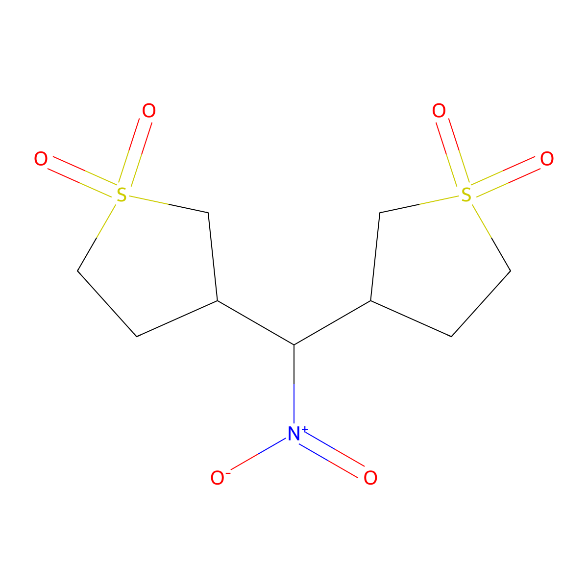 3-[(1,1-Dioxothiolan-3-yl)-nitromethyl]thiolane 1,1-dioxide molecular structure, CAS 17133-80-1