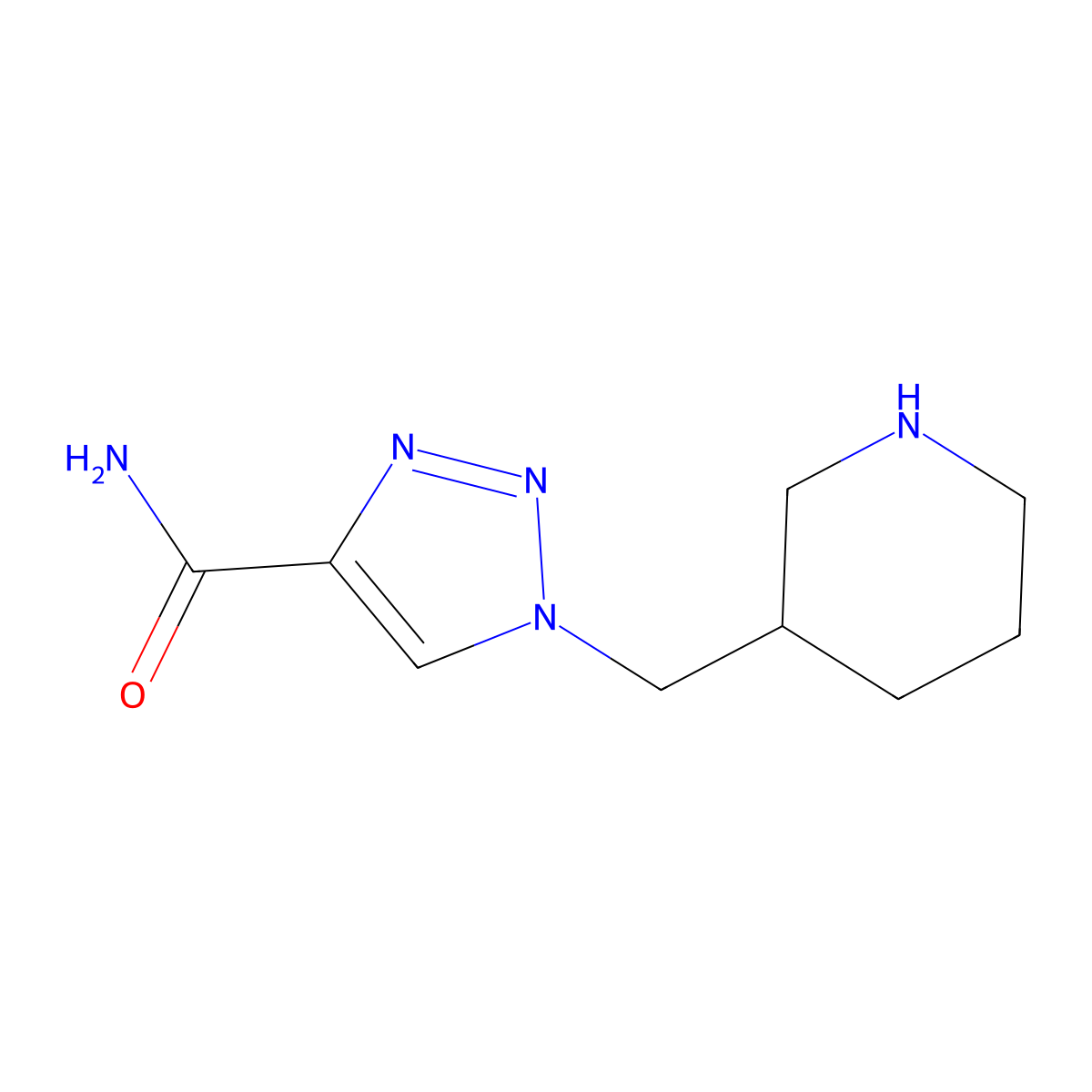 1-[(piperidin-3-yl)methyl]-1H-1,2,3-triazole-4-carboxamide molecular structure, CAS 1713316-42-7