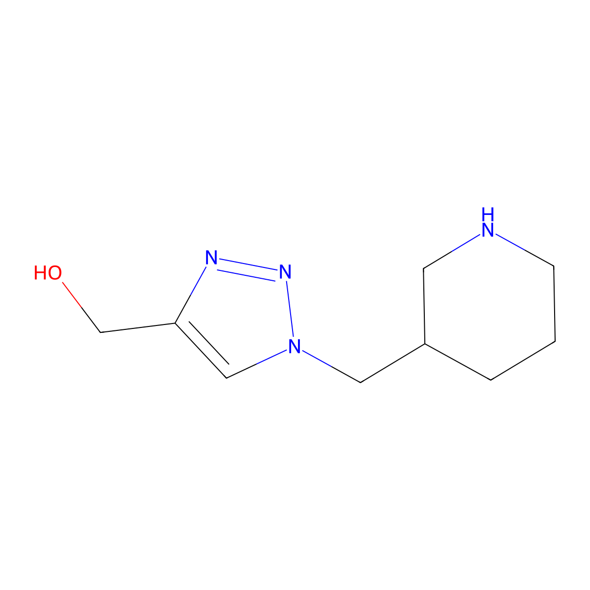 {1-[(piperidin-3-yl)methyl]-1H-1,2,3-triazol-4-yl}methanol molecular structure, CAS 1713316-44-9