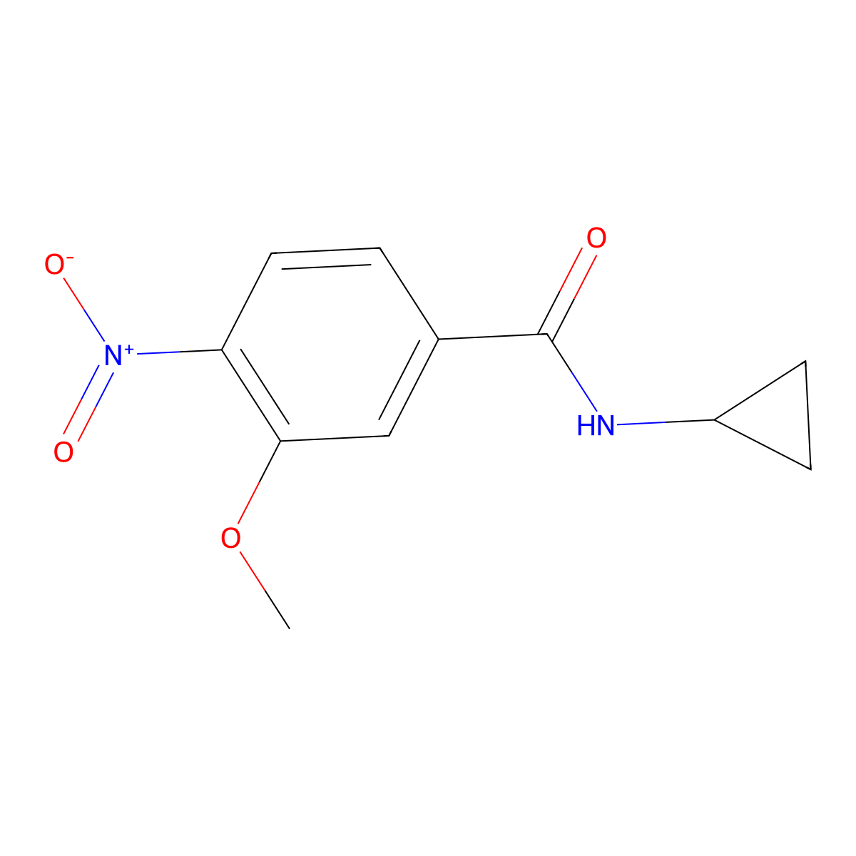 N-Cyclopropyl-3-methoxy-4-nitrobenzamide molecular structure, CAS 1713422-96-8