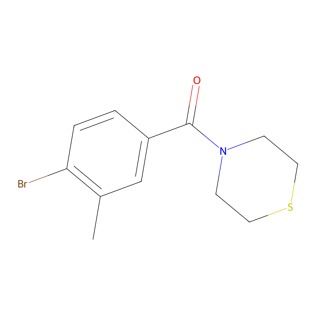 Methanone, (4-bromo-3-methylphenyl)-4-thiomorpholinyl- molecular structure, CAS 1713436-27-1