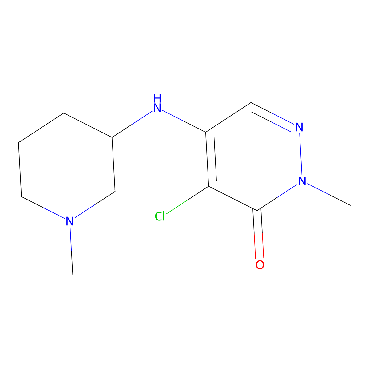 4-Chloro-2-methyl-5-((1-methylpiperidin-3-yl)amino)pyridazin-3(2H)-one molecular structure, CAS 1713450-93-1