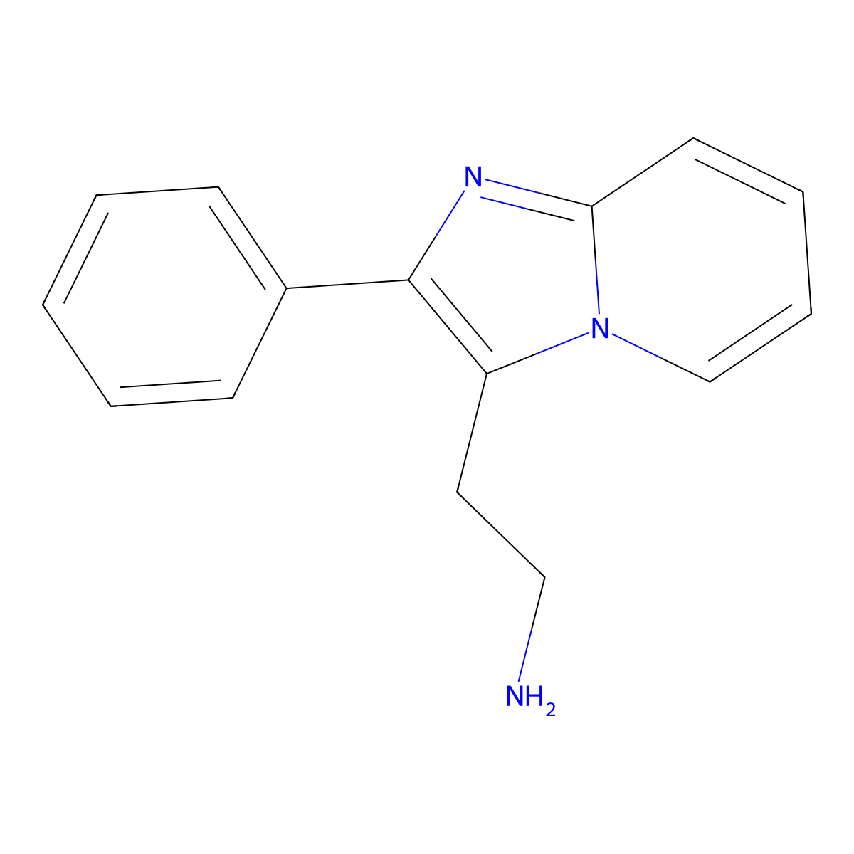 2-(2-Phenyl-imidazo[1,2-a]pyridin-3-yl)-ethylamine molecular structure, CAS 171346-87-5